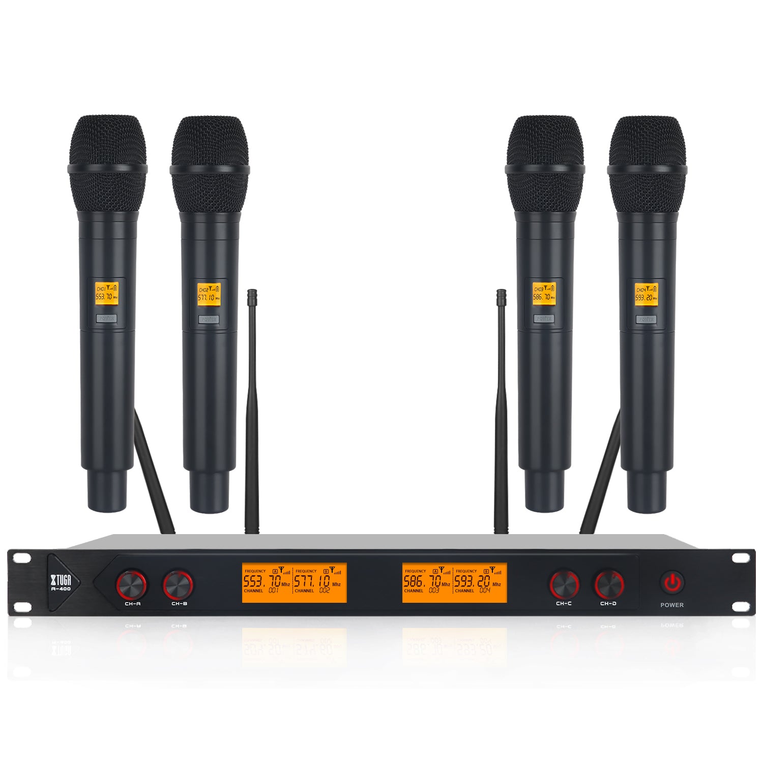 XTUGA A400丨4 Channel UHF Wireless Microphone System