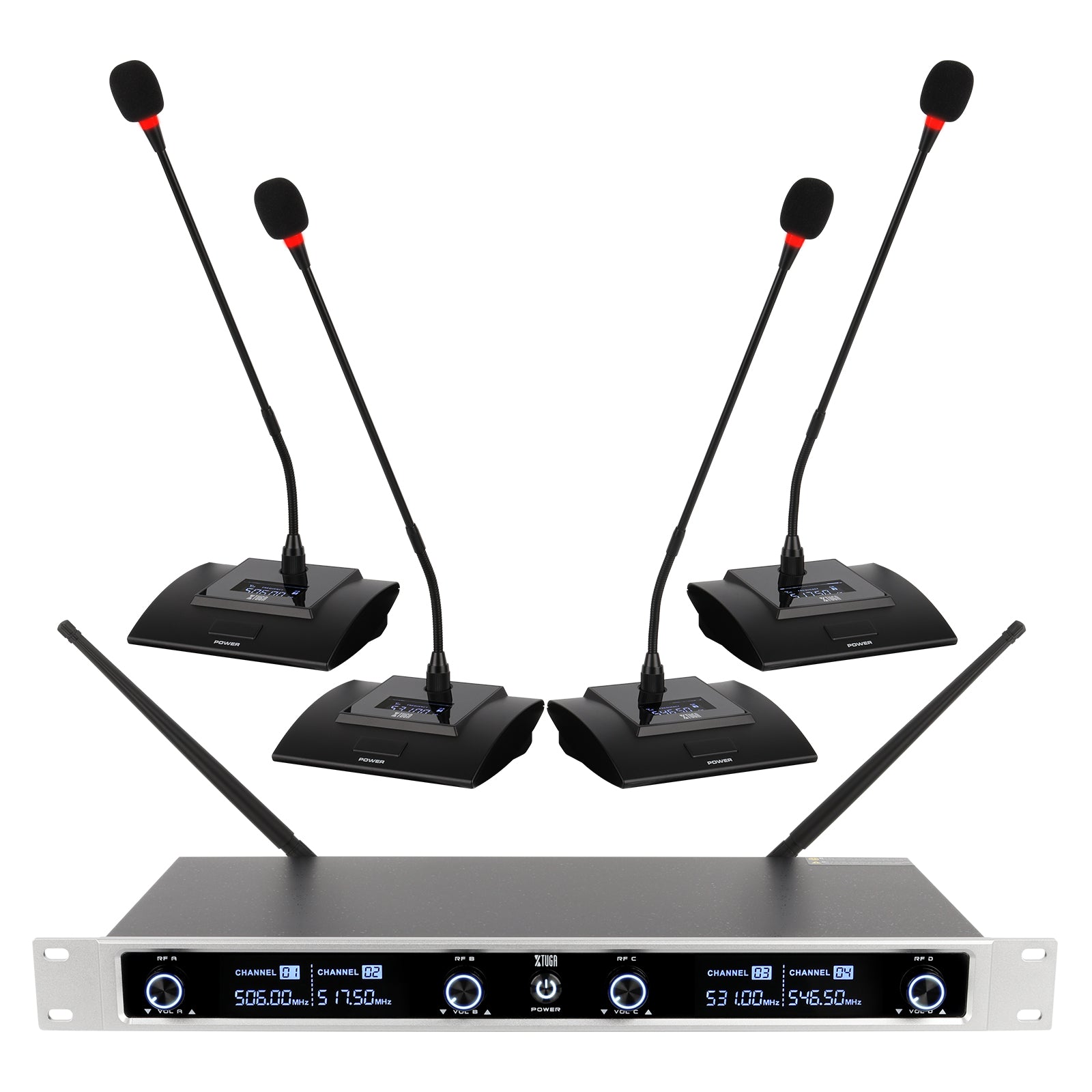 XTUGA CM240丨4 Channel Wireless Conference Microphone System