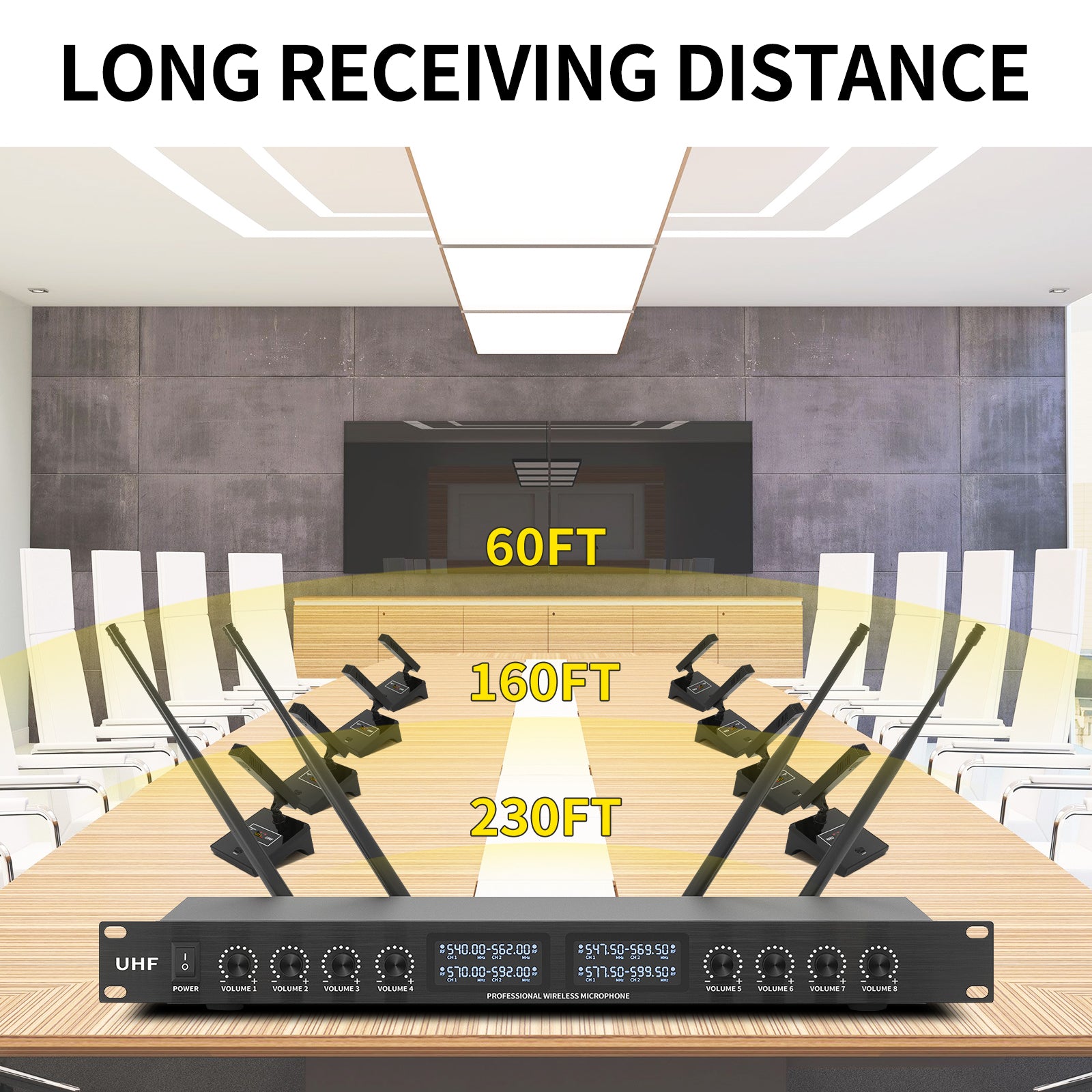 XTUGA YT8丨8 Channel UHF Wireless Conference Microphone System