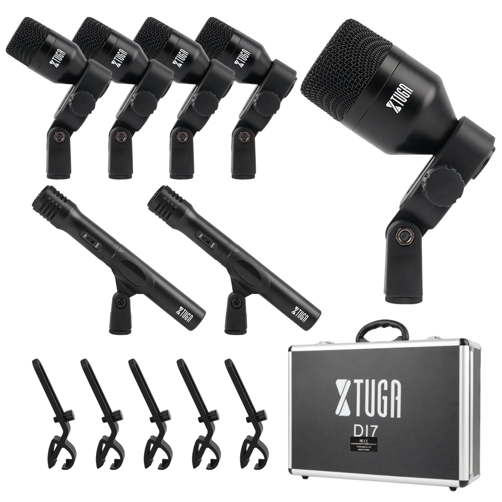 XTUGA DI7丨7-Piece Wireless Dynamic Drum Microphone Kit