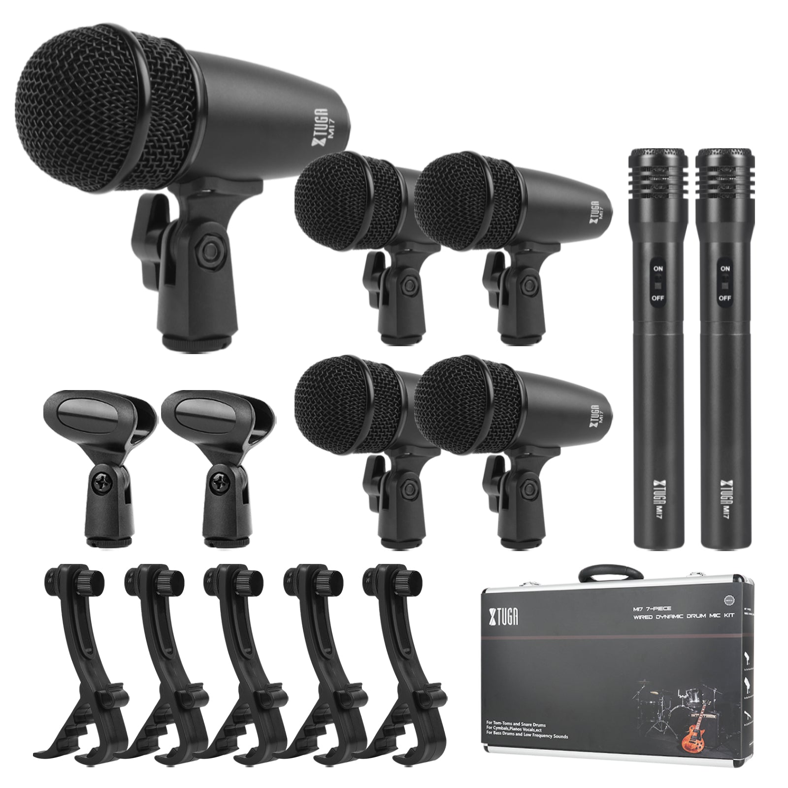 XTUGA MI7丨7-Piece Dynamic Drum Microphone Kit