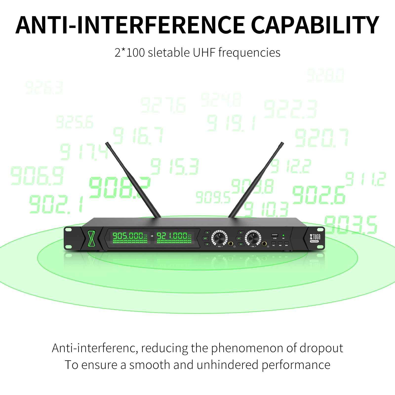 XTUGA RW2090丨Mono Wireless In Ear Monitor System (902-928 MHz)