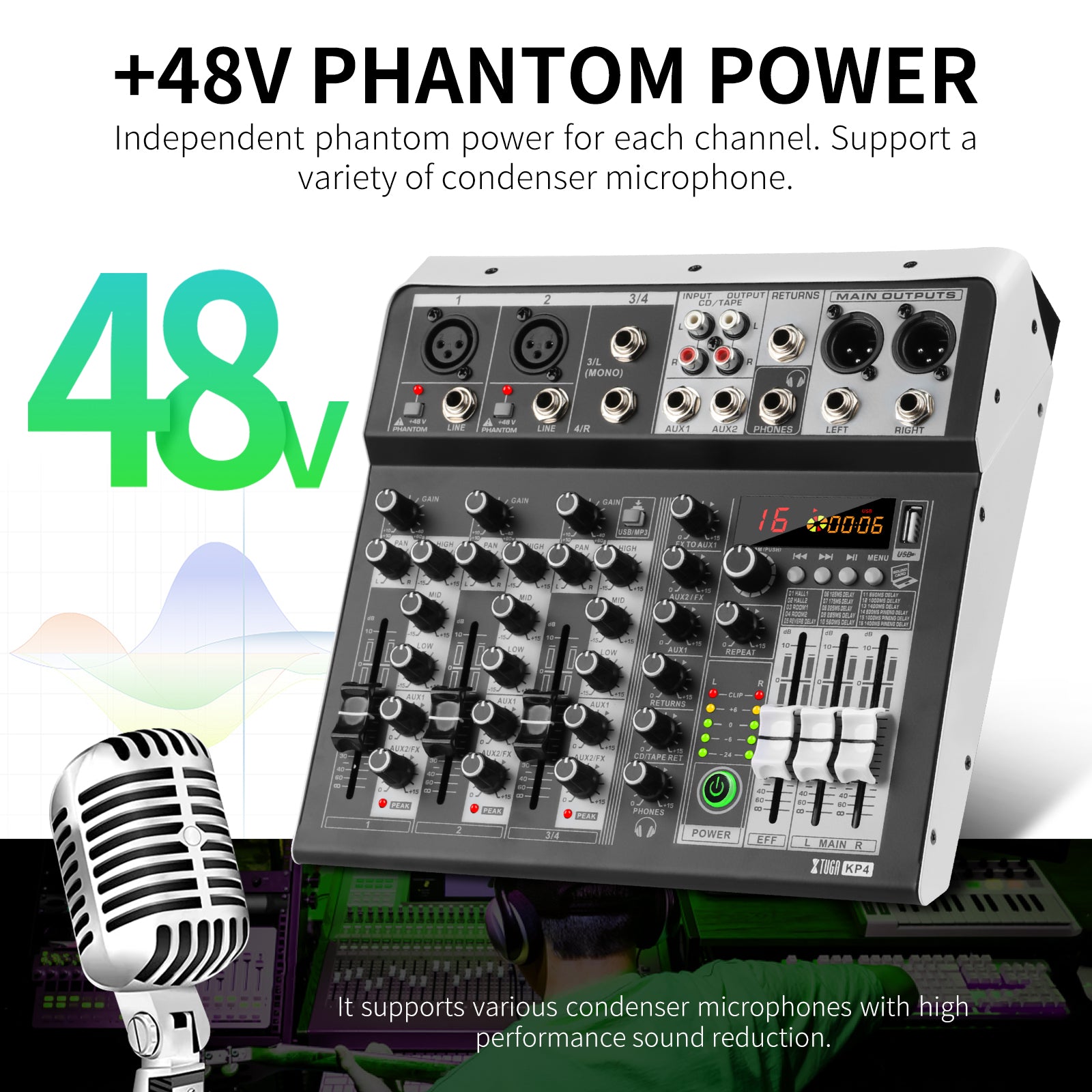XTUGA KP Series丨4/6 Channel Analog Audio Mixer