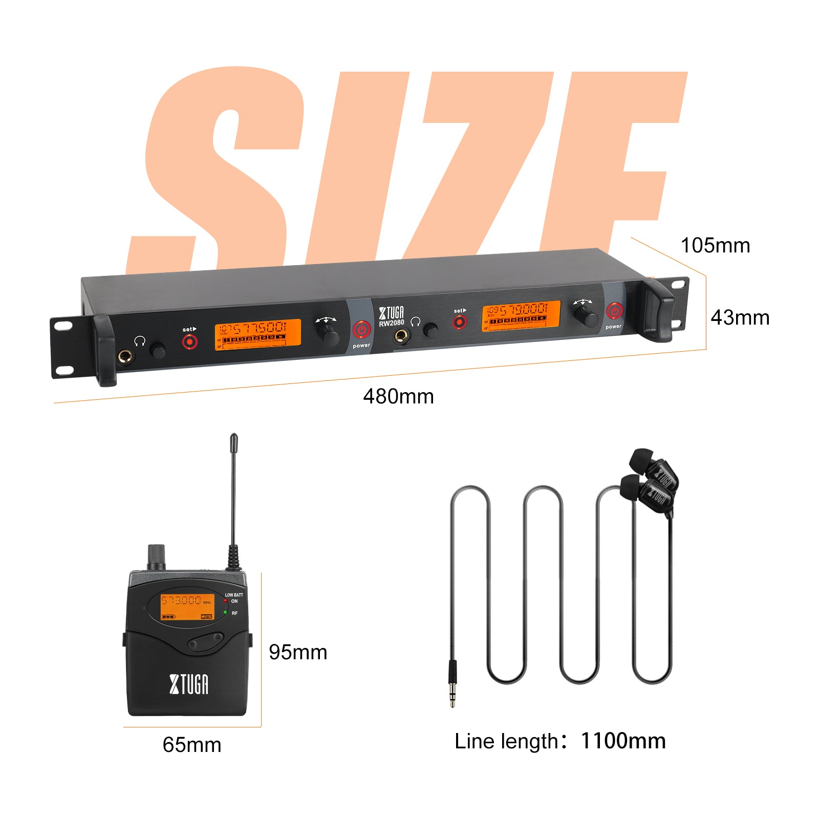XTUGA RW2080丨Mono Wireless In Ear Monitor System (572-599 MHz)