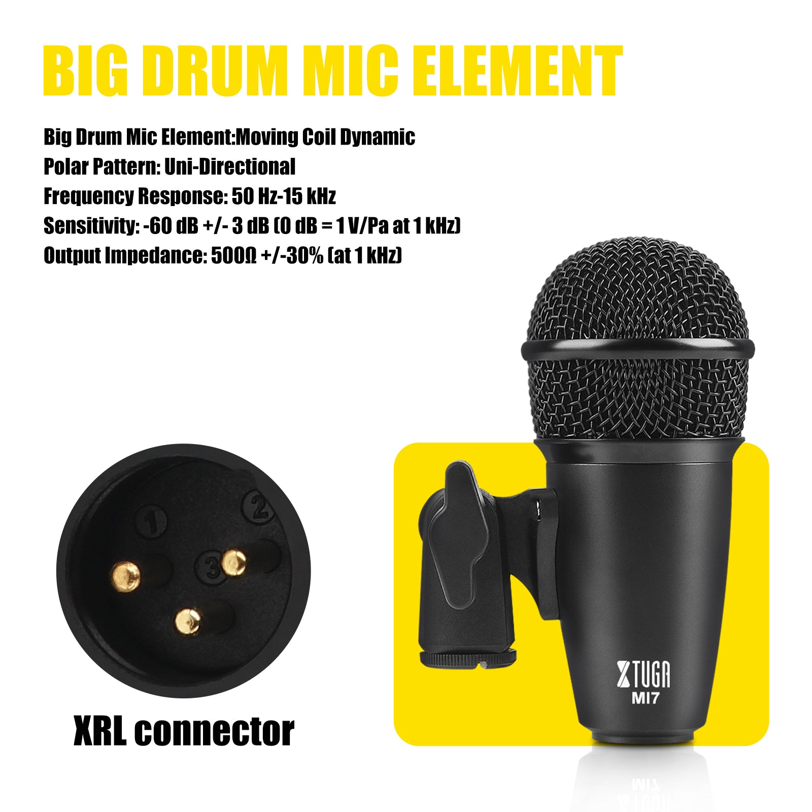 XTUGA MI7丨7-Piece Dynamic Drum Microphone Kit