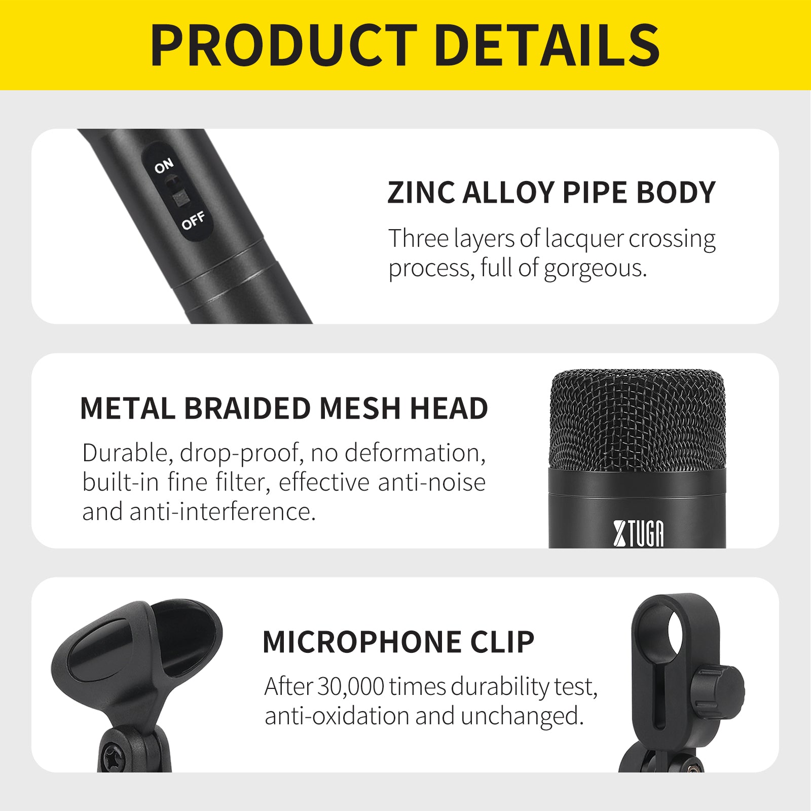 XTUGA DI7丨7-Piece Wireless Dynamic Drum Microphone Kit