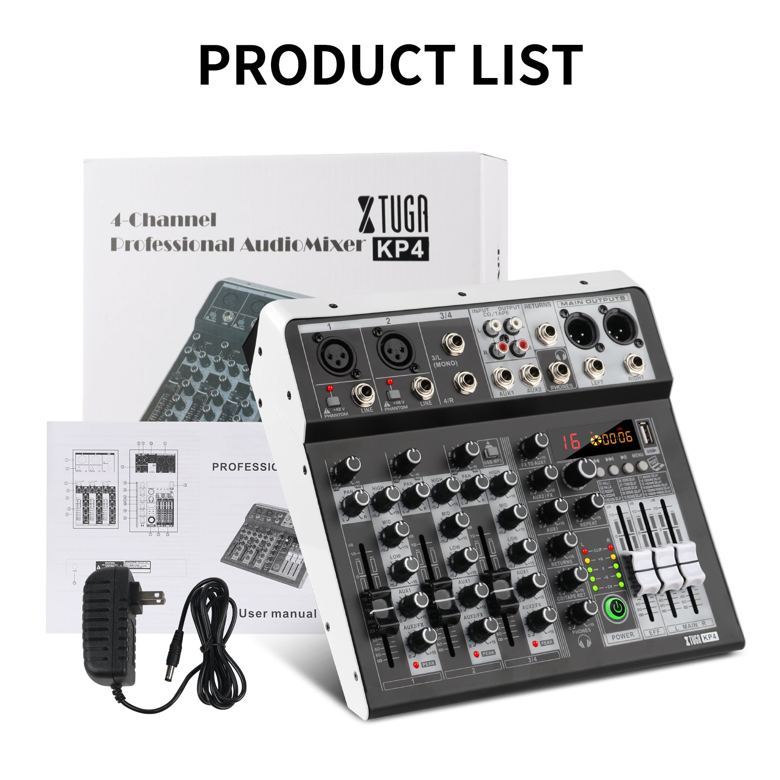 XTUGA KP Series丨4/6 Channel Analog Audio Mixer
