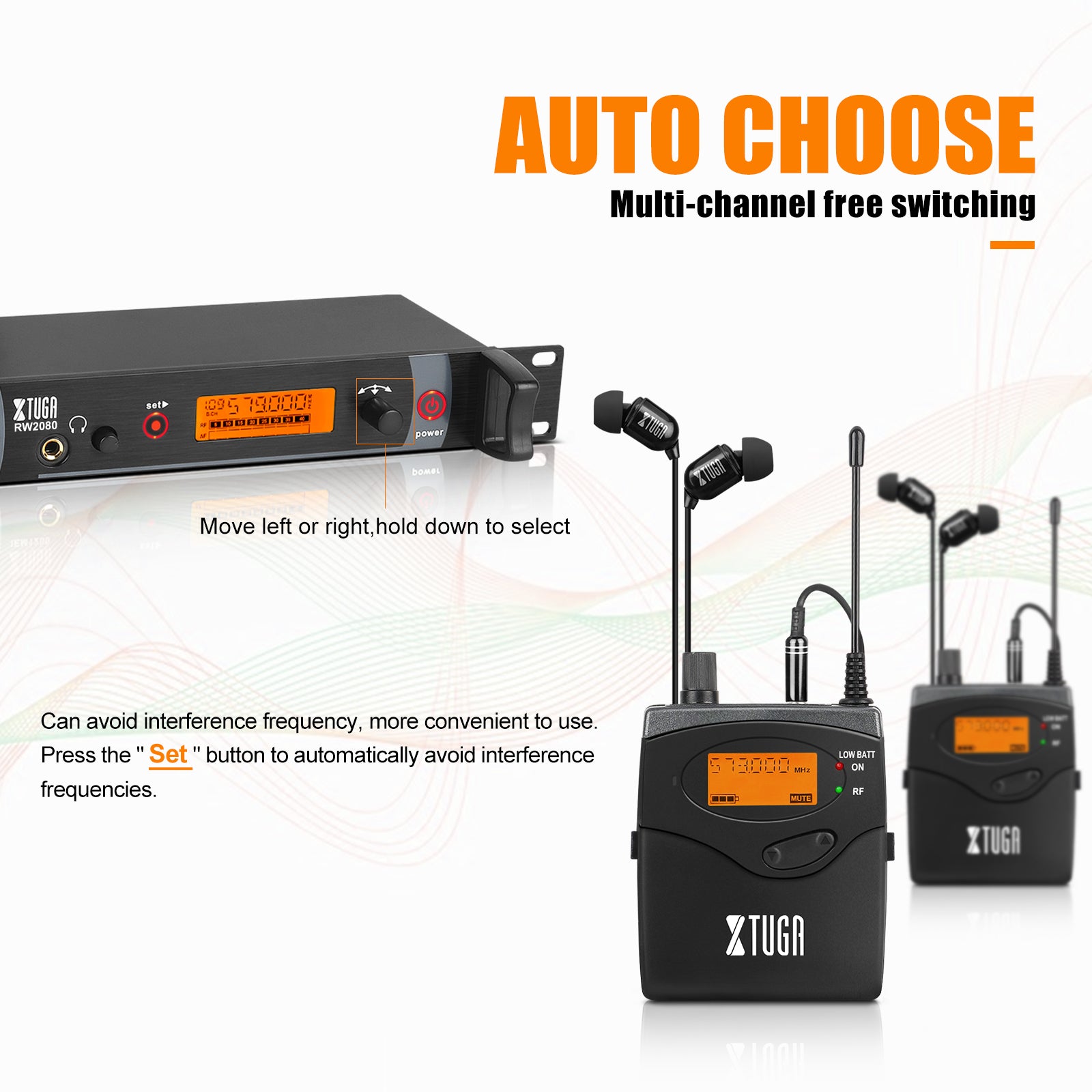 XTUGA RW2080丨Mono Wireless In Ear Monitor System (572-599 MHz)