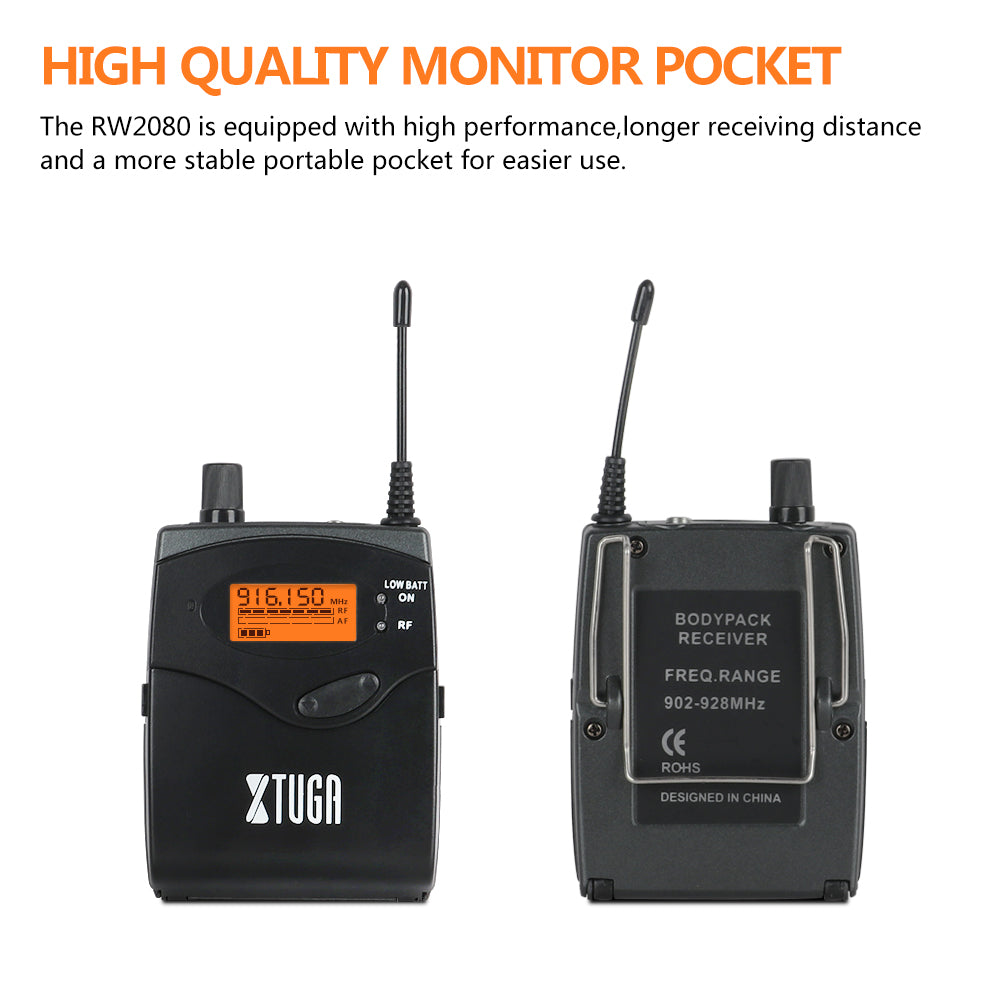 XTUGA RW2080丨Mono Wireless In Ear Monitor System (902-928 MHz)