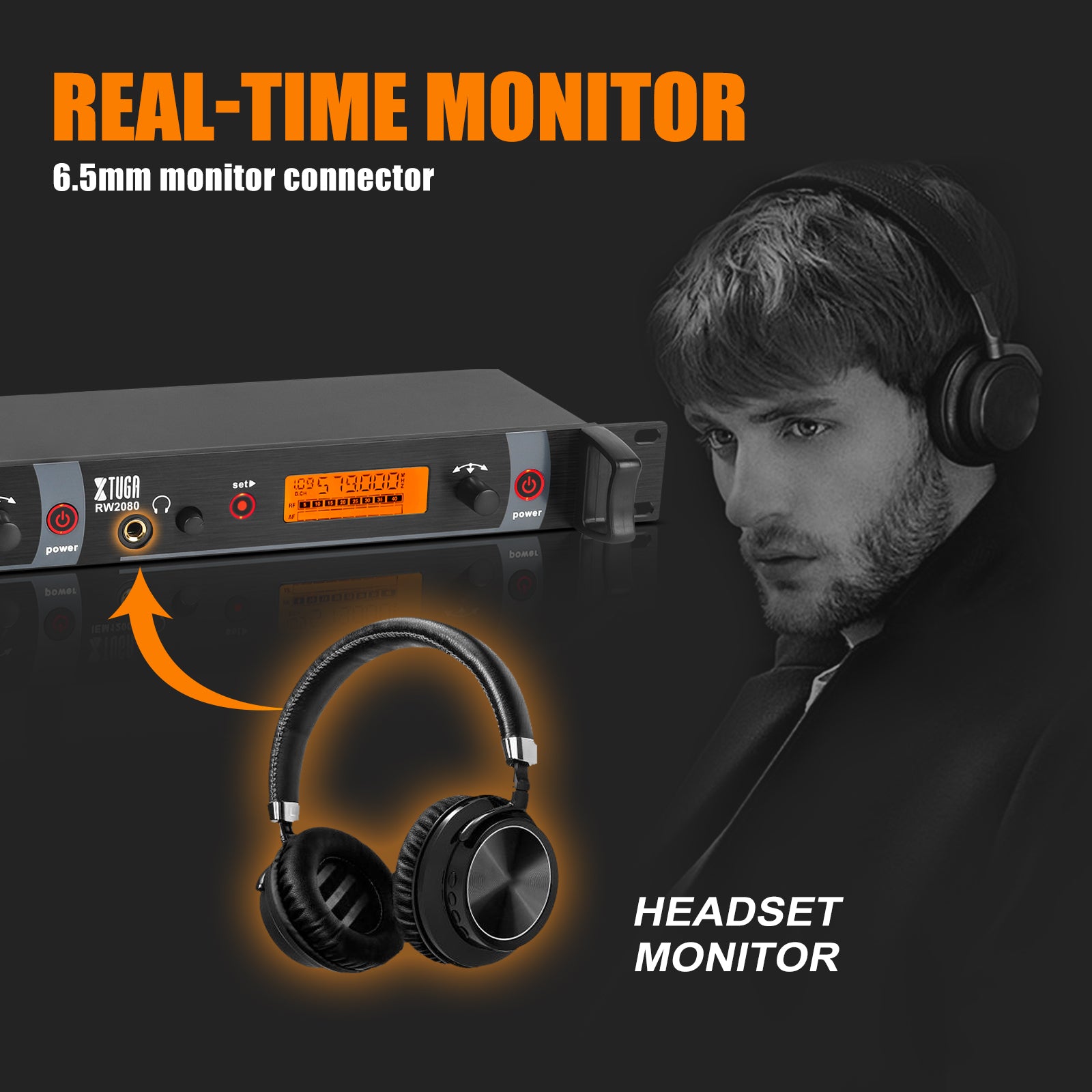 XTUGA RW2080丨Mono Wireless In Ear Monitor System (572-599 MHz)