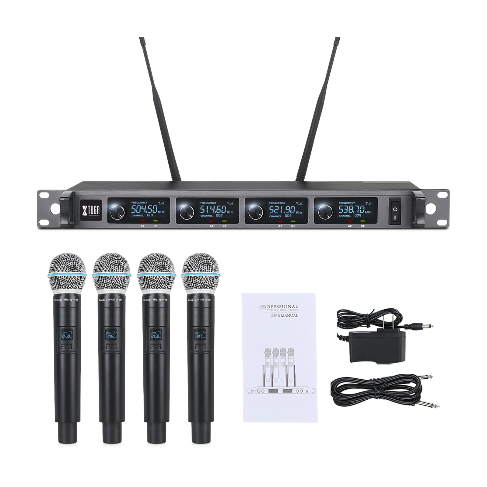 XTUGA A140丨4 Channel UHF Wireless Microphone System