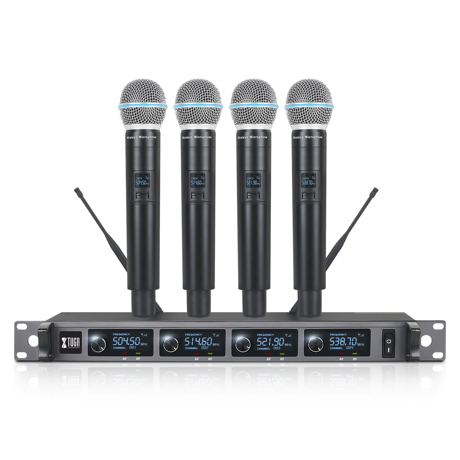 XTUGA A140丨4 Channel UHF Wireless Microphone System