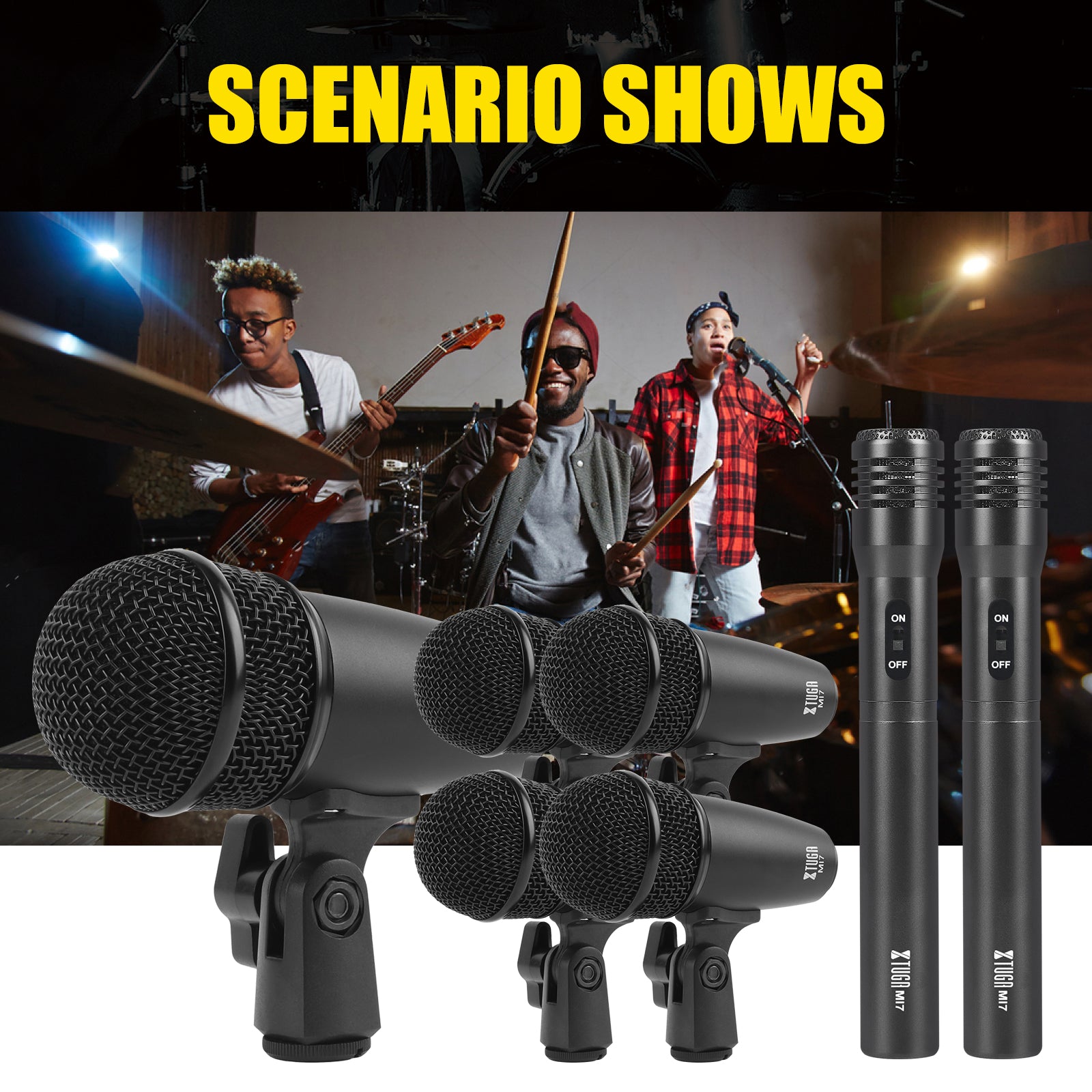 XTUGA MI7丨7-Piece Dynamic Drum Microphone Kit