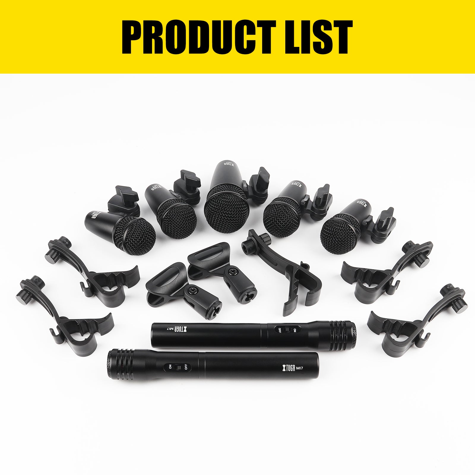 XTUGA MI7丨7-Piece Dynamic Drum Microphone Kit