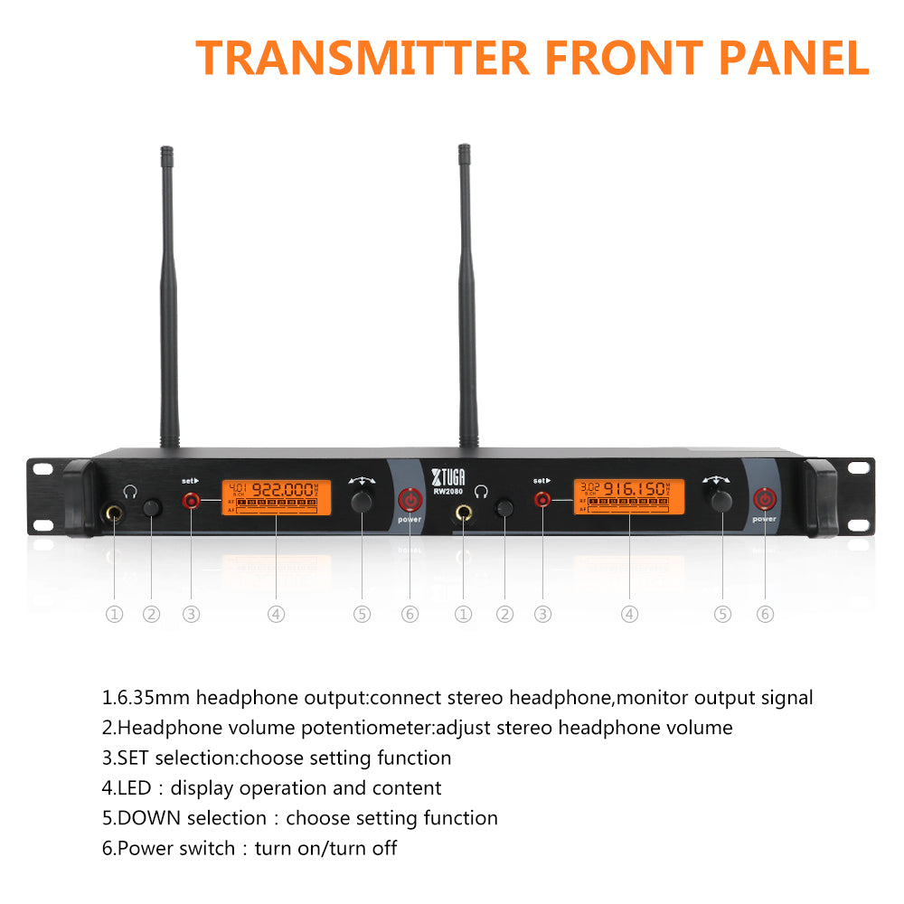 XTUGA RW2080丨Mono Wireless In Ear Monitor System (902-928 MHz)
