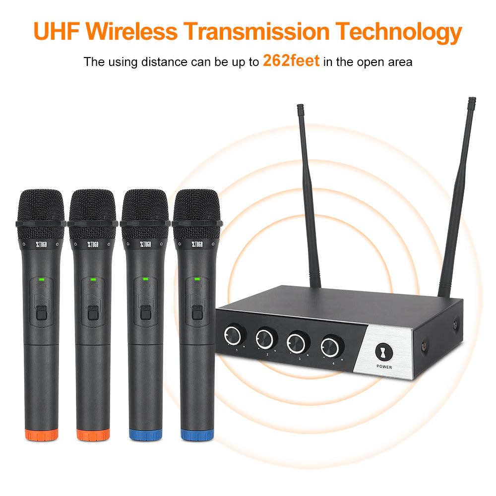 XTUGA S400丨4 Channel UHF Wireless Microphone System