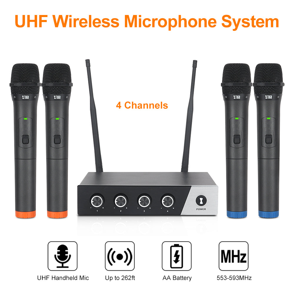 XTUGA S400丨4 Channel UHF Wireless Microphone System