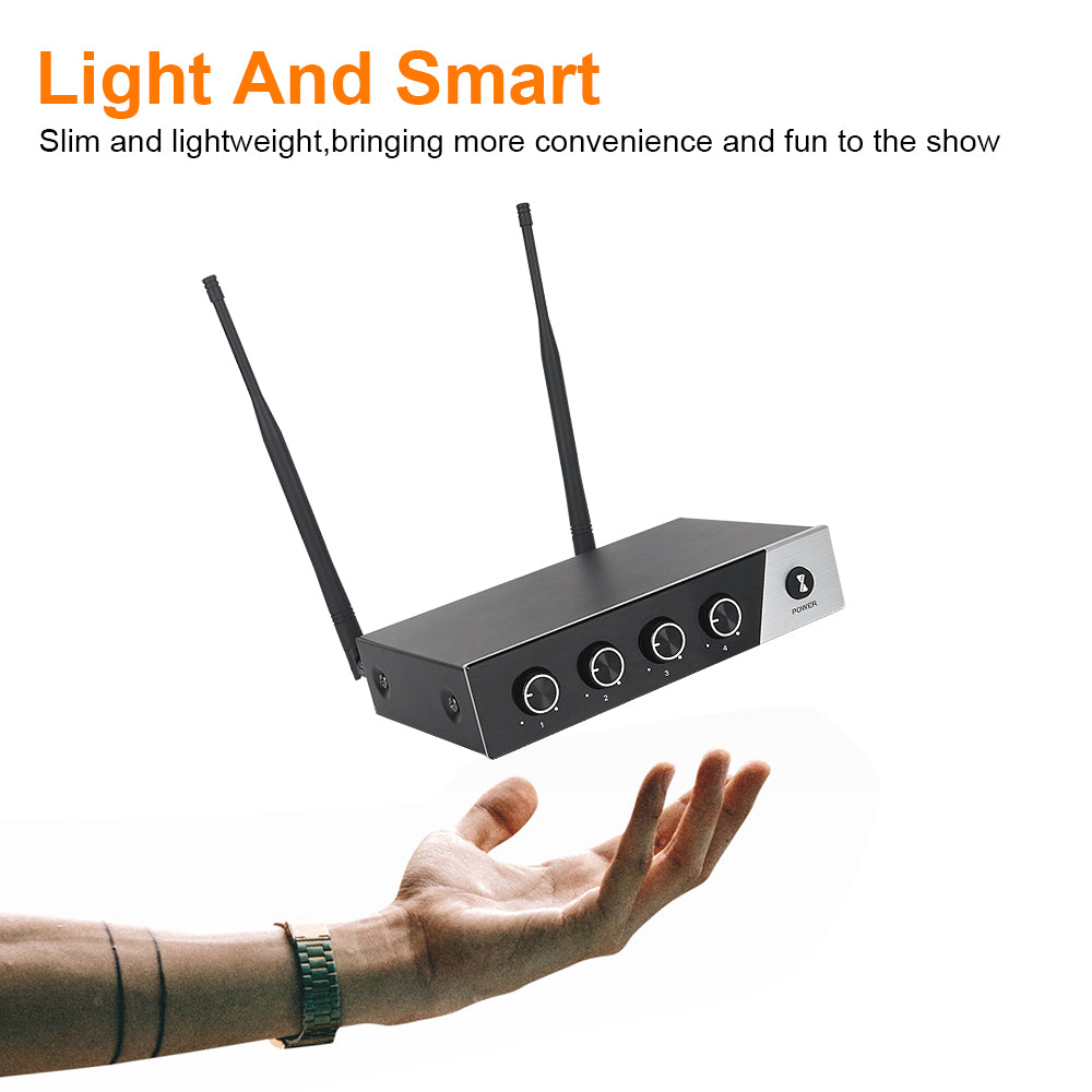 XTUGA S400丨4 Channel UHF Wireless Microphone System