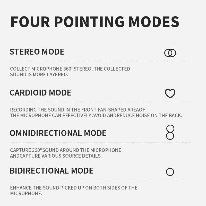 XTUGA X-4丨USB Condenser Microphone  with 4 Polar Patterns