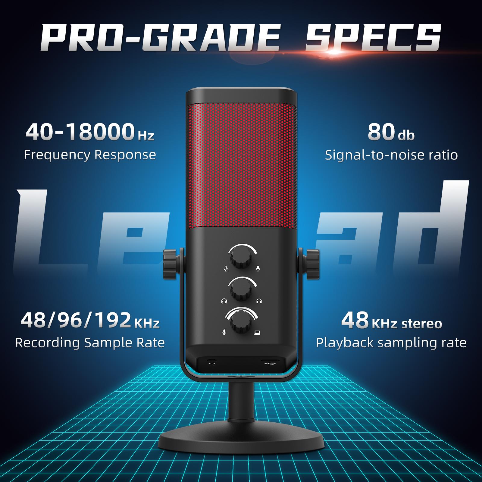 XTUGA M7丨USB Dynamic Microphone with RGB for PC
