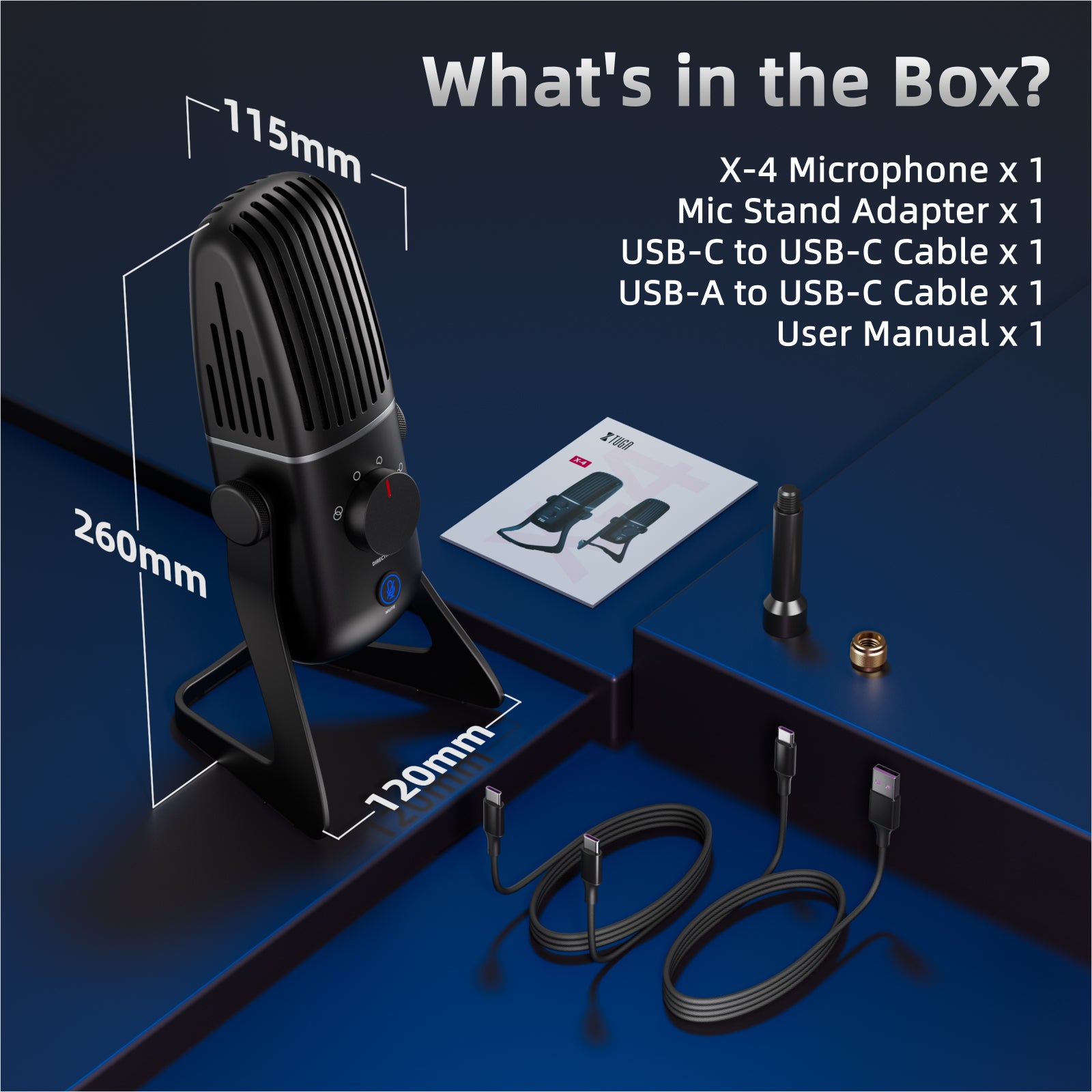 XTUGA X-4丨USB Condenser Microphone for PC