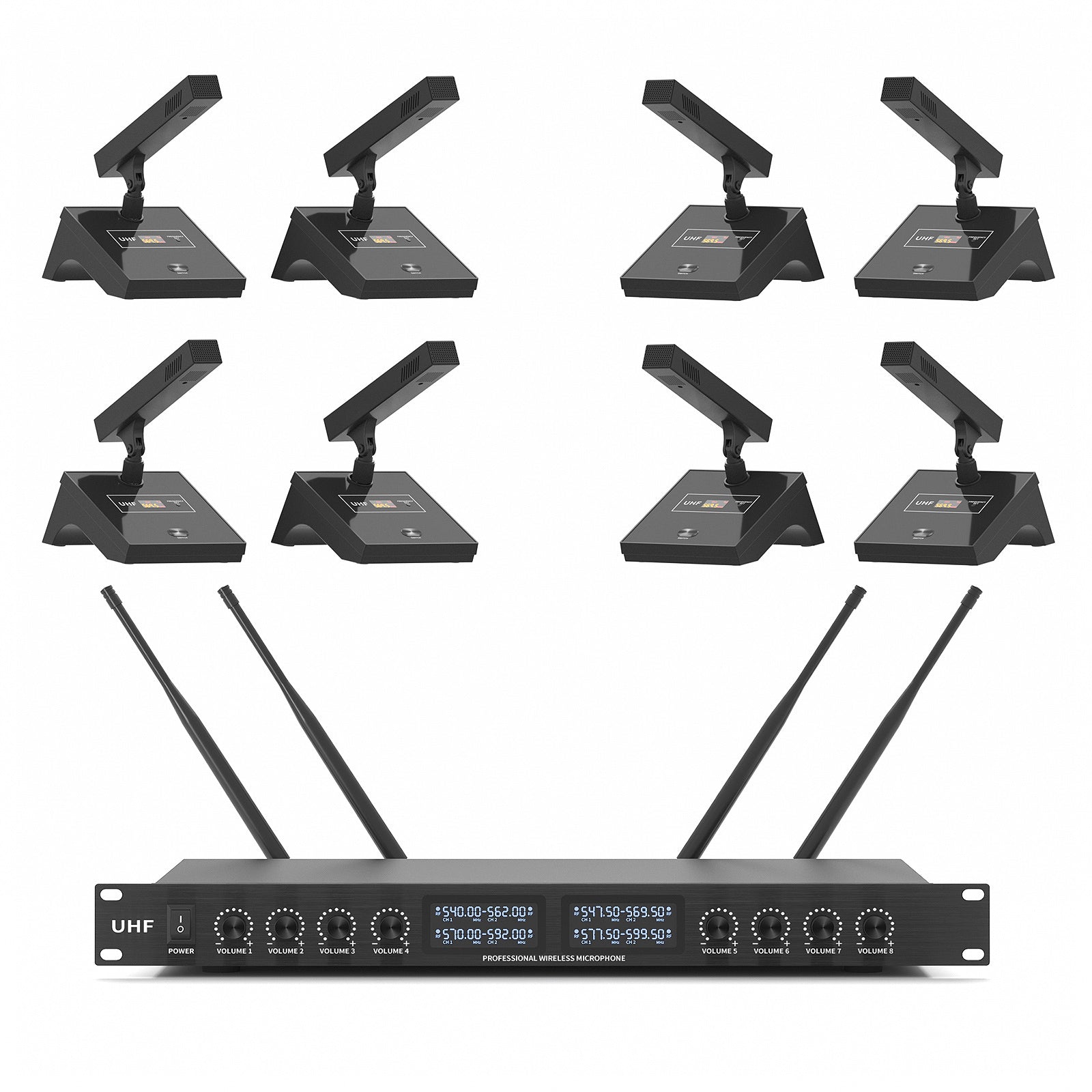 XTUGA YT8丨8 Channel UHF Wireless Conference Microphone System